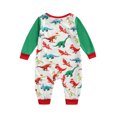 thumbnail image 2 of Honganda Christmas Family Pajamas Set, Dinosaur Print Tops+Trousers/Romper, 2 of 8