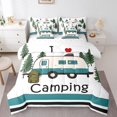 thumbnail image 1 of Erosebridal Camper Bedding Twin Size, Cartoon RV Car Bedding Sets Twin Size, Happy Camping Decor, Reversible 7 Pieces, 1 of 5