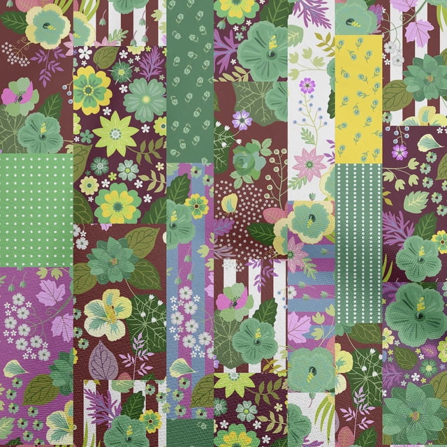 oneOone Viscose Jersey Green Fabric Asian Mix Floral Craft Projects Decor Fabric Printed By The Yard 60 Inch Wide