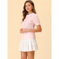 thumbnail image 3 of INSPIRE CHIC Blouse à Boutons Vichy pour Femme à Col Peter Pan avec Volants m Rose, 3 of 5