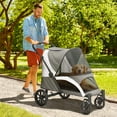 thumbnail image 2 of PawHut Pet Stroller Dog Stroller for Small to Large Cats, Dark Grey, 2 of 10