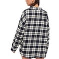 thumbnail image 4 of Women Plaid Flannel Shirt Jacket Button Down Lapel Long Sleeve Shirts Blouse Shacket Cardigan Coats Fall Spring Clothes, 4 of 7