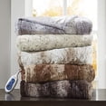 thumbnail image 3 of Beautyrest Zuri Oversized Faux Fur Heated Throw with Auto Shutoff, 50X70 Inches Snow Leopard, 3 of 4