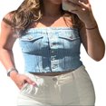 thumbnail image 2 of Débardeurs à Bretelles Spaghetti pour Femmes Y2k Fairycore Dentelle Patchwork Crop Top Sans Manches, 2 of 6