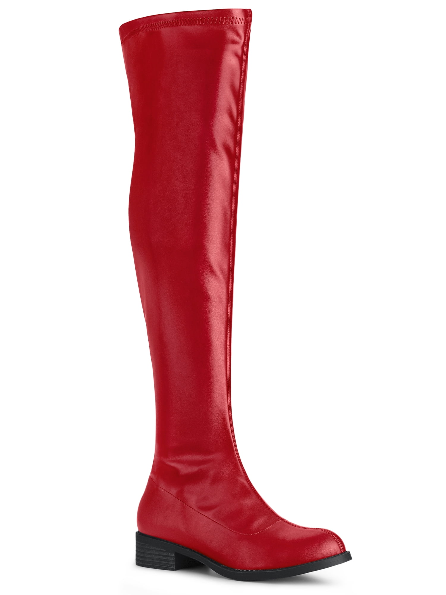 Unique Bargains Bottes Cuissardes pour Femmes à Talon Bloc au-Dessus du Genou Rouges (Taille 11)