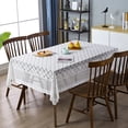 thumbnail image 2 of Btomtd Nappes avec Franges Housse Décorative pour Canapé 55x55 Pouces Nappe Lavable Carrée pour Mariage Fête Lavable en Machine, Blanc, 2 of 6