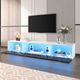 thumbnail image 4 of Homy Casa High-Gloss TV Stand with LED Lighting, White & Black, 4 of 12