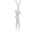 thumbnail image 2 of Couple Hug Pendant Necklace Metallized Love Style Necklace M1M0, 2 of 6