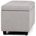 thumbnail image 3 of Cosmopolitan Ottomane de Rangement Rectangulaire de 34 Po L en Tissu Aspect Lin Gris Nuage, 3 of 6