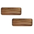 thumbnail image 1 of Oleegame 2PC Placemat Wood Serving Tray Durable Dishwasher Rectangular Party Plates Household Tableware, 1 of 9