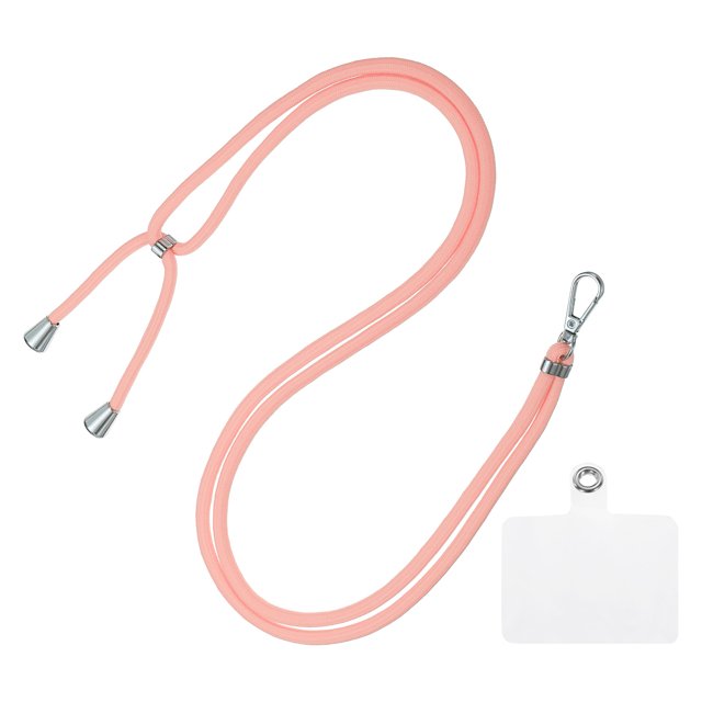 Unique Bargains Cordon pour Téléphone, Cordon de Cou Ajustable avec Patch de Cordon Transparent, Rose, 1 Unité