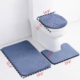 thumbnail image 2 of Namzi Three-piece setLuxury Bathroom Rug Mat, Extra Soft and Absorbent Microfiber Bath Rugs, Non-Slip Plush Shaggy Bath Carpet,Blue stripes, 2 of 5