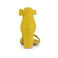 thumbnail image 2 of BLISSFUL STEP Women's Shoes Ankle Strap Block Heel Buckle Open Toe Sandals Yellow 8.5, 2 of 7