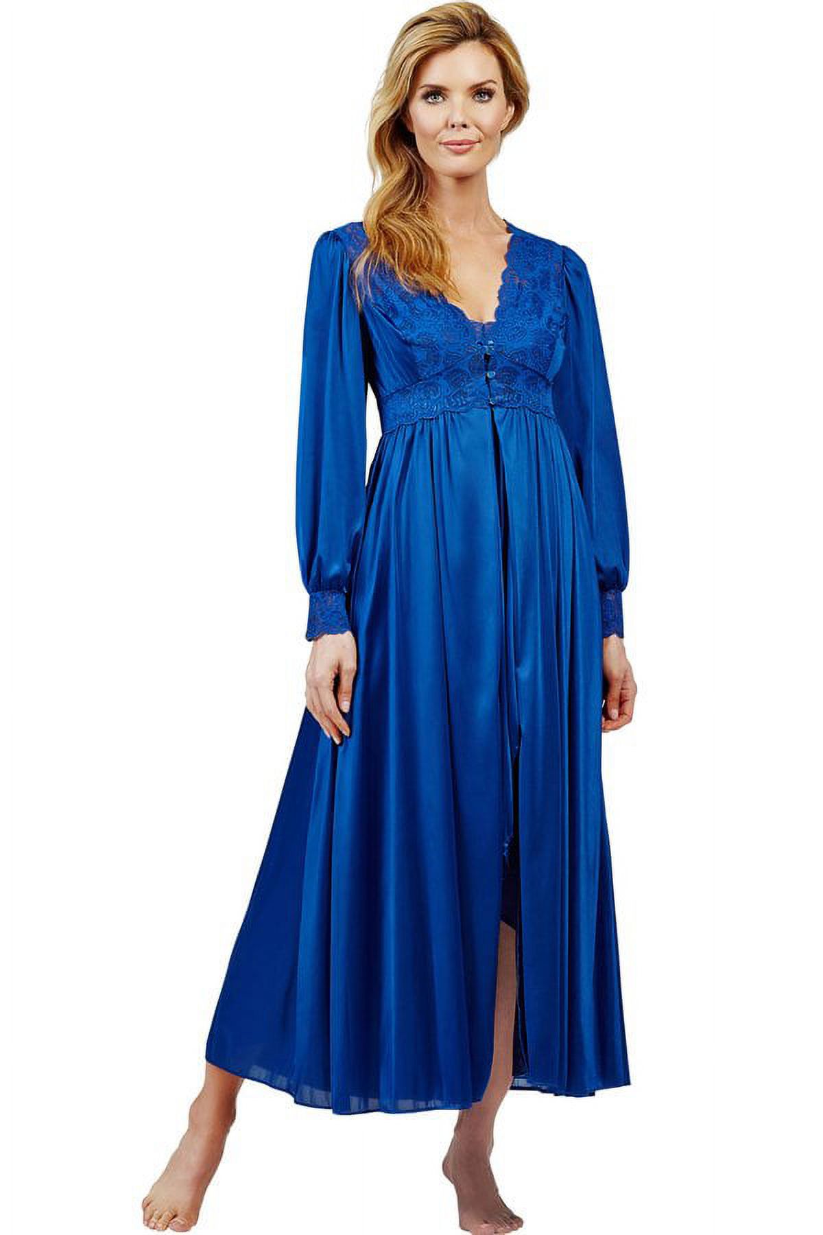 Velrose Lingerie Shadowline Long Lace Bodice Button Down Robe 71737/71737X