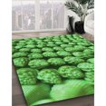 thumbnail image 3 of Ahgly Tapis Rond Lavable en Machine Intérieur Transitionnel Vert, 3 Pieds Rond, 3 of 7