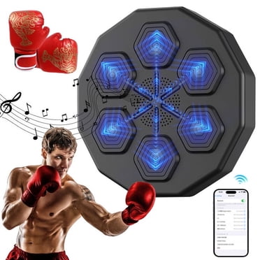 Pecoda Music Boxing Machine, Smart Bluetooth Connection Boxing Equipment, Fight Reaction Training Boxing Pad, Release Pressure Wall Mounted Punching Equipment with Boxing gloves