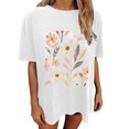 thumbnail image 4 of Blouses for Women, Womens Flowers Printing Casual T-Shirts Short Sleeve Oversized Tops, 4 of 7