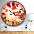 thumbnail image 2 of DesignArt Poppy Flowers on Blue Background Large Wall Clock, 2 of 2