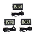 thumbnail image 1 of Mini Thermometer Digital LCD Thermometer Temperature sensor with External Probe (3-Black), 1 of 4