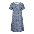 thumbnail image 5 of Pisexur Robe T-shirt Décontractée d'Été pour Femme, Col Rond, Manches Courtes, Style Bohème, Vacances, Fluide, Grande Taille, Robe Maxi, 5 of 5