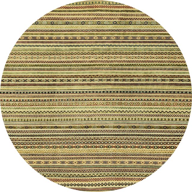 Ahgly Company Tapis d'Intérieur Ronds Abstraits Brun Rougeâtre, Tapis de Zone Abstraits, 5 Pieds Rond