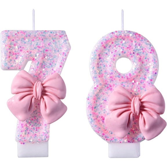 VSHILI Bougies 78e 87e Anniversaire, Bougies d'Anniversaire Chiffres Roses 87 78 Ans, Décoration de Dessus de Gâteau de Fête Joyeux Anniversaire Cadeaux pour Femmes
