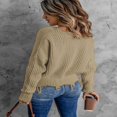 thumbnail image 3 of Women‘s Fashion Color Block Pullover Long Sleeve Hollow-out Distressed Tassels Sweater, 3 of 4