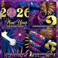 thumbnail image 4 of Colorful Fireworks 2026 New Year Banner Shiny Stars Happy New Year Display Champagne Glass Design Party Balloons 2026 Celebration Backdrop for New Year Party 2026 Celebration New Year Eve Event, 4 of 5