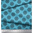 thumbnail image 2 of Soimoi Poly Georgette Fabric Dot & Snowflake Artistic Decor Fabric Printed Yard 52 Inch Wide, 2 of 3