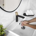 thumbnail image 1 of Stylish Riela 7 ½" Ht Single Handle Matte Black & Gold Bathroom Faucet B-104NG, 1 of 9