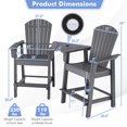 thumbnail image 3 of Gymax 2PCS HDPE Tall Adirondack Chair Barstools Connecting Tray Yard Footstool Gray, 3 of 5
