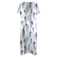 thumbnail image 4 of Cameland Robe d'Été pour Femme Décontractée à Col en V avec Boutons, Manches Courtes, Imprimée, Coupe Évasée, avec Poche, 4 of 4