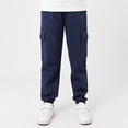 thumbnail image 2 of MIASHUI Girls Sweatpants Unisex Children Cargo Pants Kids Solid Color Trousers,Navy,6-7 Years, 2 of 4