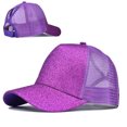 thumbnail image 3 of Femmes Été Bling Bling Anti UV Mesh Gliter Queue de Cheval Chapeau Réglable Sport Extérieur Casquette de Baseball, 3 of 7