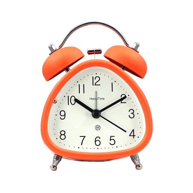 ZheElen Loud Alarm Clock For Bedroom With Nightlight Function Metal Bell Battery Powered Battery Alarm Clock orange