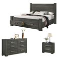 thumbnail image 1 of Weathered Gray Wood 3pc Bedroom Set with Eastern King Platform Bed, 1 of 6
