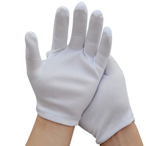 24PCS Gants de travail Soft Lightweight Gants en coton blanc non glissés Gants pour vêtements