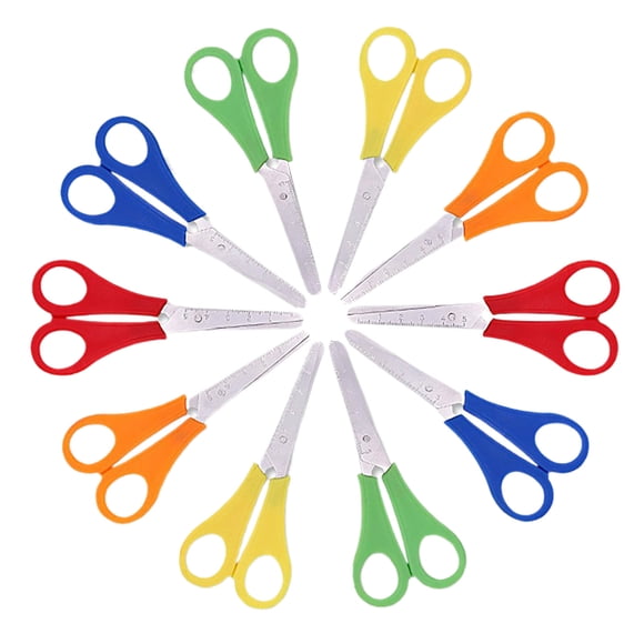 Ciseaux pour Enfants à Embout Émoussé en Acier Inoxydable PP Fournitures d'Art Scolaires pour Petites Mains des Enfants Tranchants et Faciles à Couper Couleurs Assorties