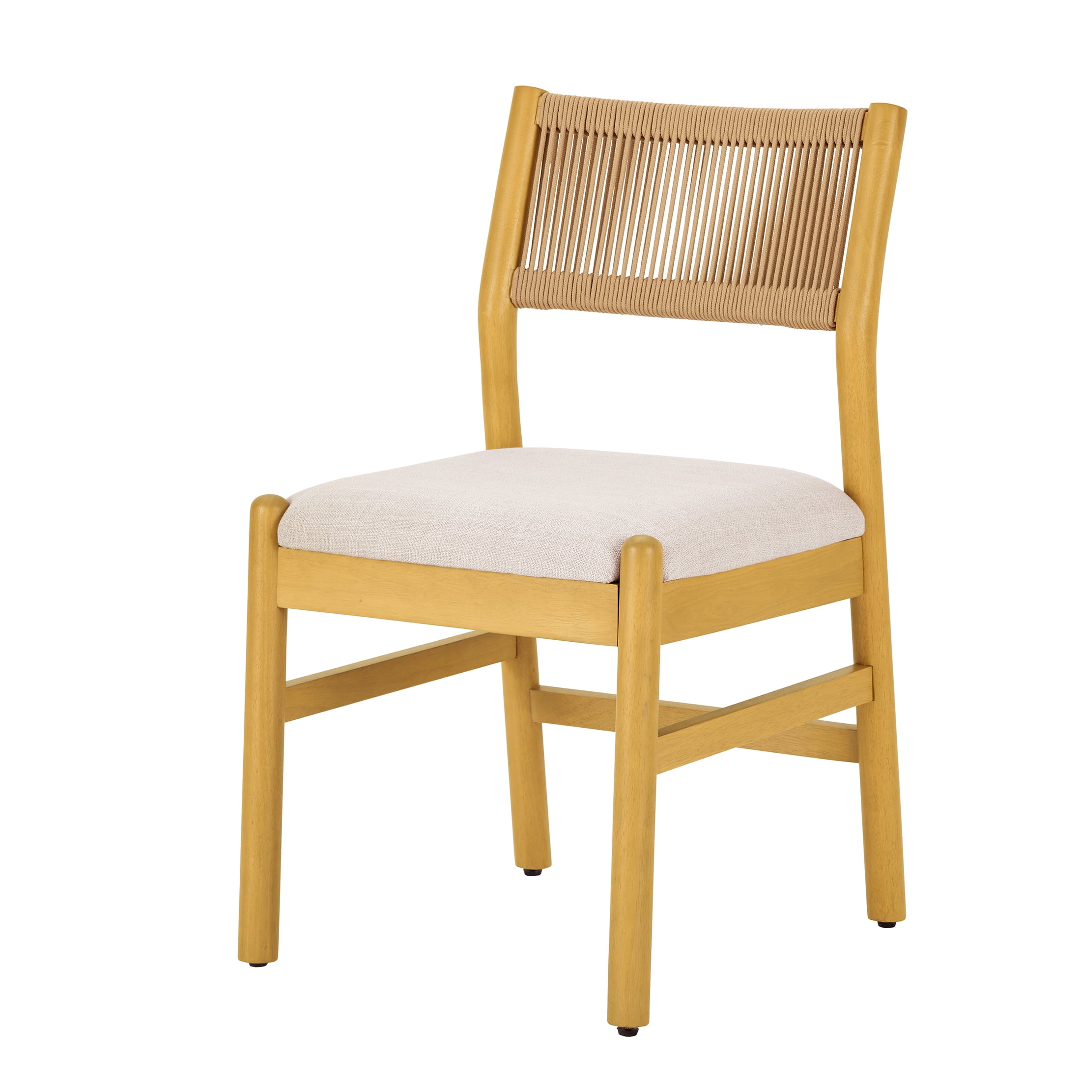 Better Homes & Gardens Lillian Fluted Dining Chairs 2 pack, Pine and Cream