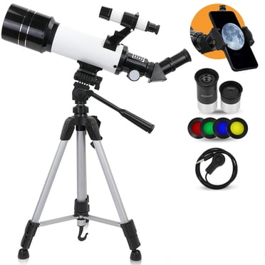 Télescope pour Adultes et Astronomes Débutants - Ouverture 70 mm Télescope 400 mm avec Adaptateur pour Téléphone