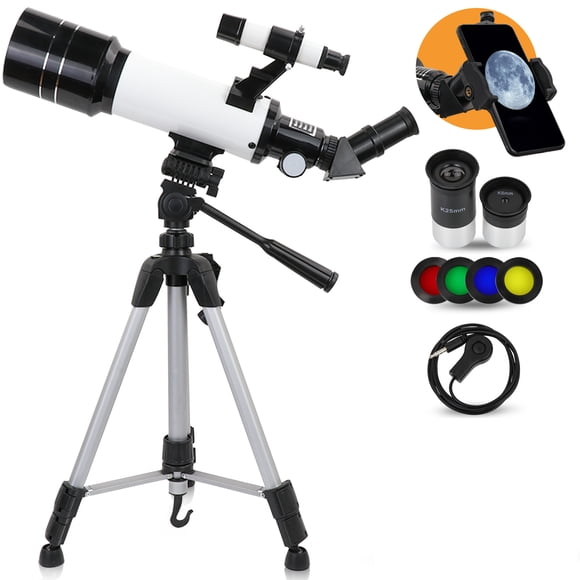 Télescope pour Adultes et Astronomes Débutants - Ouverture 70 mm Télescope 400 mm avec Adaptateur pour Téléphone