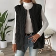thumbnail image 2 of HAiming Womens Winter Fleece Vest Crewneck Sleeveless Open Front Cardigan Fuzzy Warm Jacket with Pocket, 2 of 8