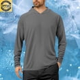 thumbnail image 2 of Men's UPF50+ Sun Protection Shirts with Hood, Quick Dry Long Sleeve Hooded Rash Guard, Athletic Running Workout Fishing Cooling Shirts, 2 of 5