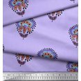 thumbnail image 3 of Soimoi Poly Georgette Fabric Leaves & Floral Block Printed Fabric 1 Yard 42 Inch Wide, 3 of 3
