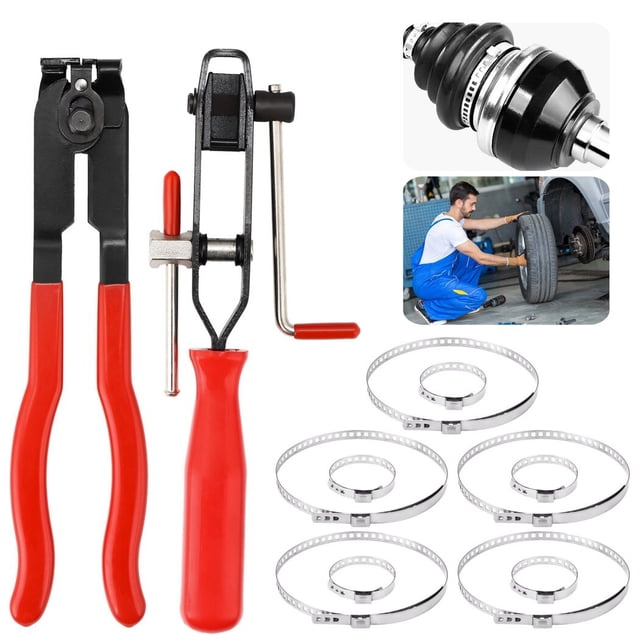 12 Pcs Pinces à Bottes CV Kit, Outil de Bandage de Voiture avec 10 Pinces à Bottes CV & 2 Pinces à Embouts, Accessoires de Réparation pour ATV UTV Axle Bottes