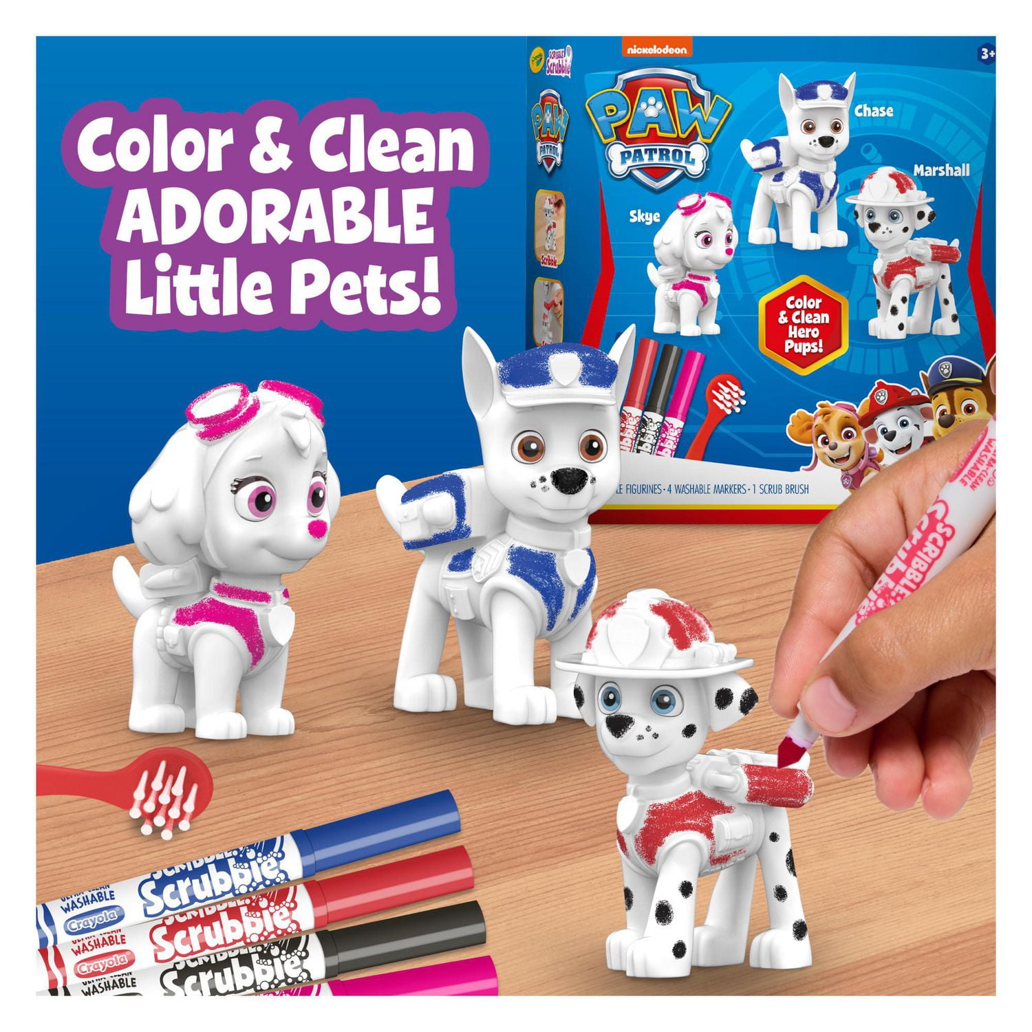 Animaux Scribble Scrubbie Pat’Patrouille de Crayola, 3 pièces