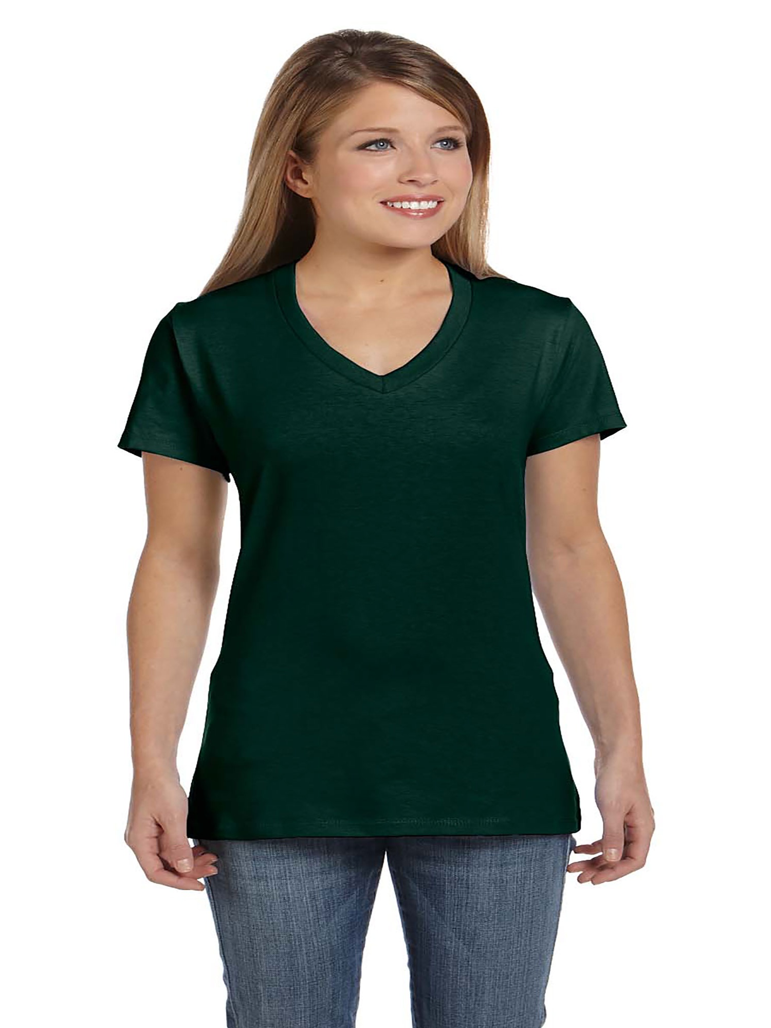Hanes T-Shirt Col en V pour Femmes Nano-T, Style S04V