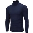 thumbnail image 1 of DPTALR Homme Col Roulé Uni Décontracté Chandail T-shirt Chandail de Base, 1 of 4