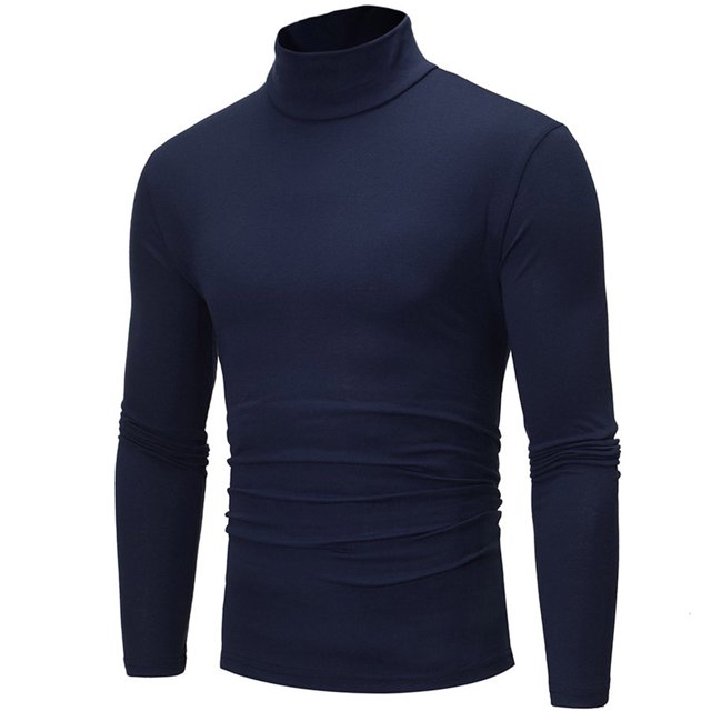 DPTALR Homme Col Roulé Uni Décontracté Chandail T-shirt Chandail de Base