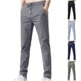 thumbnail image 4 of Mens Casual Pant Elastic Waist Drawstring Lightweight Trousers Loose Straight Leg Solid Pants with Pockets Dark Gray XXXL, 4 of 4